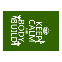 Keep Calm and Body Build (customise background) Business Cards