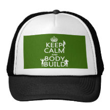 Keep Calm and Body Build (customise background) Hat