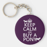 Keep Calm and Buy A Pony - all colours Key Chain