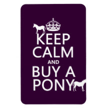 Keep Calm and Buy A Pony - all colours Rectangular Magnets