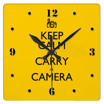 Keep Calm and Carry a Camera Square Wallclock