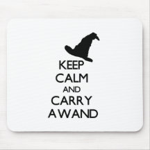 KEEP CALM AND CARRY A WAND MOUSE PADS