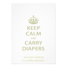 Keep Calm and Carry Diapers Personalized Announcement