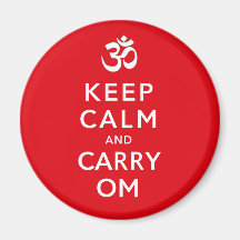 Keep Calm and Carry Om Motivational Morale Fridge Magnets