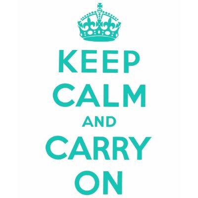 Keep Calm and Carry on Blue T-Shirt by spinsugar
