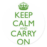 Keep Calm and Carry On British Racing Green Text stickers