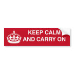 Keep Calm And Carry On Bumper Sticker bumper stickers
