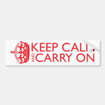 Keep Calm and Carry On Bumper Stickers