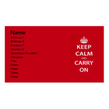 Keep Calm and Carry On Business Cards