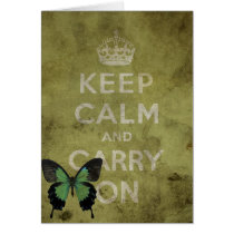 Keep Calm and Carry On Butterfly Birthday cards