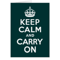 Keep Calm And Carry On Card cards