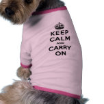 Keep Calm And Carry On Pet Shirt