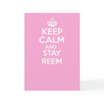 Keep calm and carry on greetings card - REEM