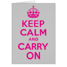 Keep Calm And Carry On Hot Pink. Best Price! Cards