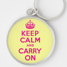 Keep Calm And Carry On Hot Pink. Best Price! Keychains