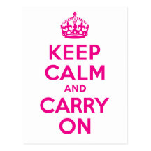 Keep Calm And Carry On Hot Pink Best Price Post Card