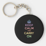 Keep Calm And Carry On Keychains