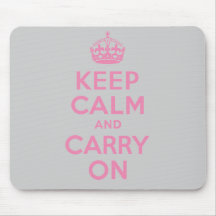 Keep Calm And Carry On. Light Pink. Best Price. Mousemat