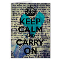 Keep Calm and Carry On Mixed Media Hearts cards