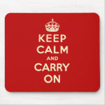 Keep Calm And Carry On mousepads
