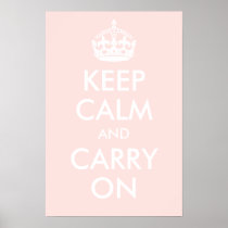 Keep Calm and Carry On Pale Pink Print