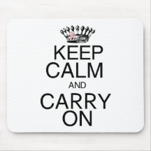Keep Calm and Carry On Pink Ribbon Mousepad