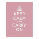 Keep Calm And Carry On Post Card