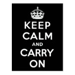 Keep Calm And Carry On Post Cards