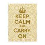 Keep Calm And Carry On Post Card