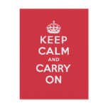 Keep Calm And Carry On postcards