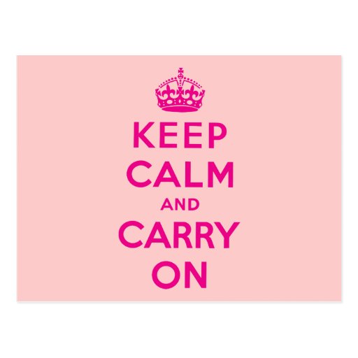 Keep Calm And Carry On Postcard
