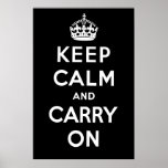 Keep Calm and Carry On Poster - Black posters