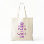 Keep Calm and Carry On Purple bag