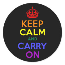 Keep Calm and Carry On Rainbow Sticker