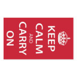 Keep Calm And Carry On Rectangular Stickers