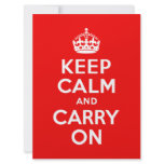 Keep Calm and Carry On Red invitations