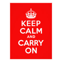 Keep Calm and Carry On Red Personalised Announcements