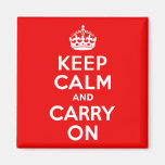 Keep Calm and Carry On Red Magnets