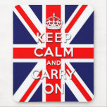 keep calm and carry on Union Jack flag Mouse Pads