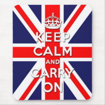 keep calm and carry on Union Jack flag Mouse Pads