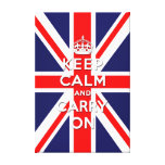 keep calm and carry on vintage Union Jack flag Stretched Canvas Print