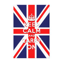 keep calm and carry on vintage Union Jack flag Stretched Canvas Print