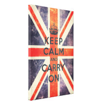 keep calm and carry on vintage Union Jack flag Gallery Wrap Canvas