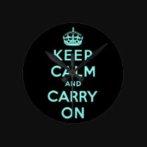keep calm and carry on wall clocks