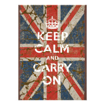 Keep Calm and Carry On with UK  Flag Card