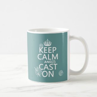 Keep Calm and Cast On - all colors Mugs