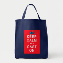 Keep Calm and Cast On Knitting Tshirt or Gift Tote Bag