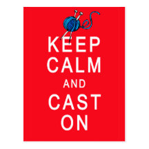 Keep Calm and Cast On Knitting Tshirt or Gift Postcard