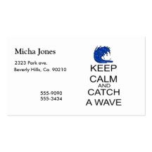 Keep Calm And Catch A Wave Business Cards