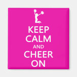Keep Calm and Cheer On, Cheerleader Pink Fridge Magnets